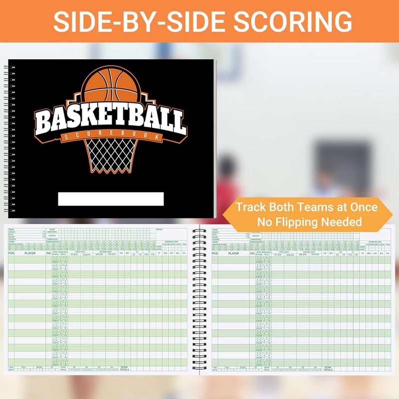suituts Basketball Scorebook 40 Games Score Book Side by Side Basketball Stat Tracking Book for High School, Middle School or League Use - Image 4